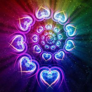 heart rainbow spiral